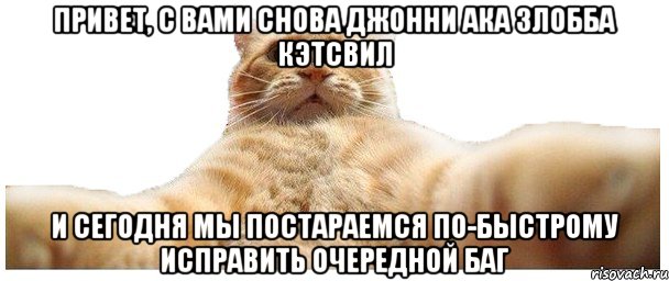 привет, с вами снова джонни ака злобба кэтсвил и сегодня мы постараемся по-быстрому исправить очередной баг, Мем   Кэтсвилл