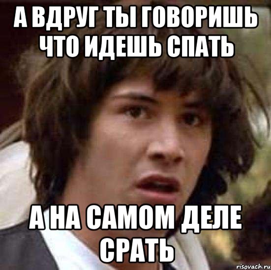 А вдруг ты говоришь что идешь спать а на самом деле срать, Мем А что если (Киану Ривз)