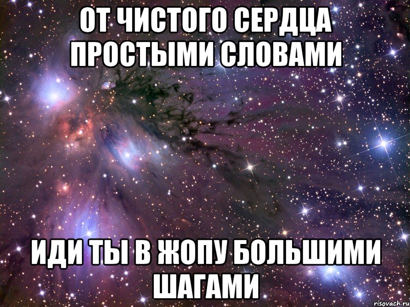 от чистого сердца простыми словами иди ты в жопу большими шагами, Мем Космос