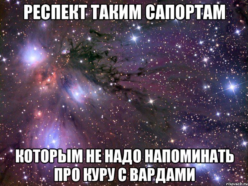 респект таким сапортам которым не надо напоминать про куру с вардами, Мем Космос