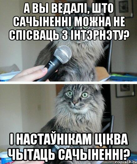 А Вы ведалі, што сачыненні можна не спісваць з інтэрнэту? І настаўнікам ціква чытаць сачыненні?, Комикс  кот с микрофоном