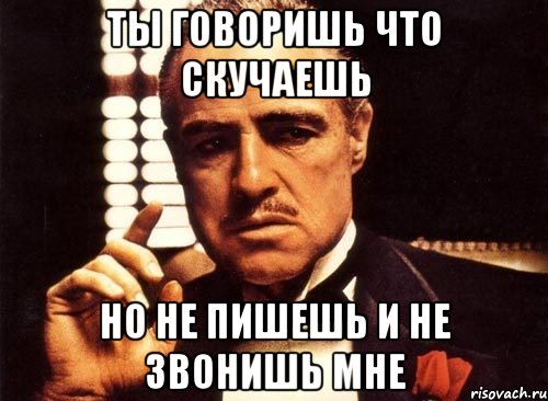 ты говоришь что скучаешь но не пишешь и не звонишь мне, Мем крестный отец