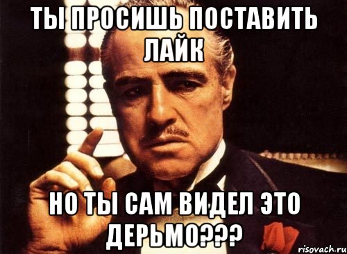 Ты просишь поставить лайк Но ты сам видел это дерьмо???, Мем крестный отец