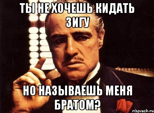 Ты не хочешь кидать зигу Но называешь меня братом?, Мем крестный отец