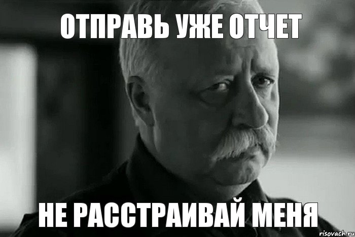 отправь уже отчет не расстраивай меня, Мем Не расстраивай Леонида Аркадьевича