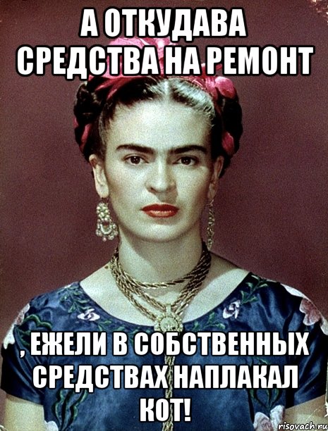 А откудава средства на ремонт , ежели в собственных средствах наплакал кот!