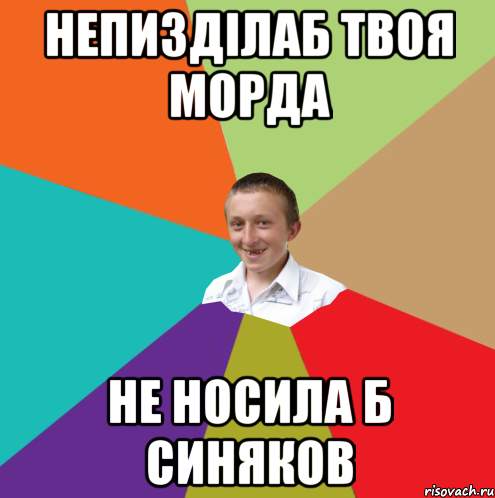 непизділаб твоя морда не носила б синяков, Мем  малый паца