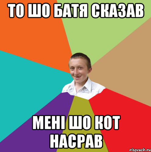 то шо батя сказав мені шо кот насрав, Мем  малый паца