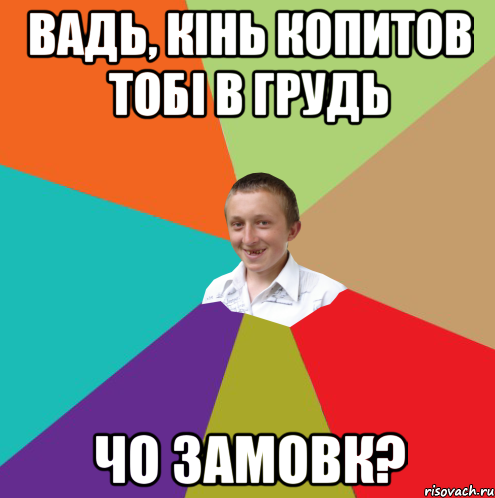 вадь, кінь копитов тобі в грудь чо замовк?, Мем  малый паца