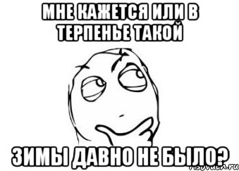 мне кажется или в Терпенье такой зимы давно не было?, Мем Мне кажется или