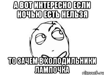 А вот интересно если ночью есть нельзя То зачем в холодильники лампочка, Мем Мне кажется или