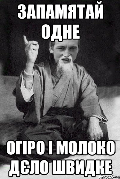 запамятай одне огіро і молоко дєло швидке, Мем Мудрий паца