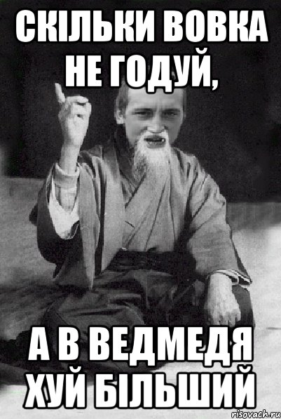 СКІЛЬКИ ВОВКА НЕ ГОДУЙ, А В ВЕДМЕДЯ ХУЙ БІЛЬШИЙ