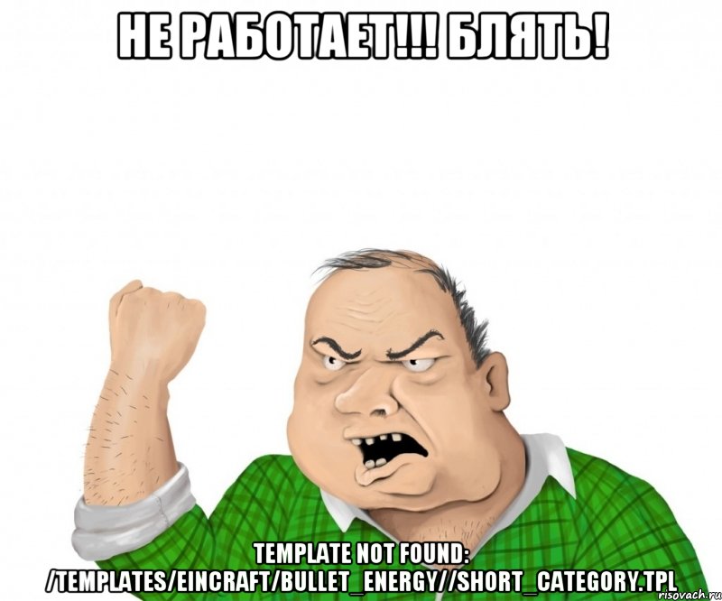 Не работает!!! Блять! Template not found: /templates/EinCraft/bullet_energy//short_category.tpl, Мем мужик