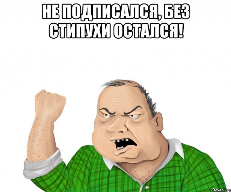 Не подписался, без стипухи остался! , Мем мужик