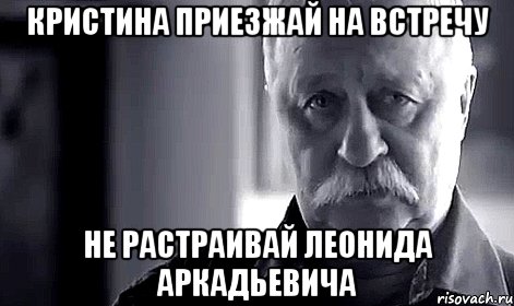 Кристина приезжай на встречу Не растраивай Леонида Аркадьевича, Мем Не огорчай Леонида Аркадьевича