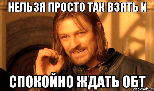 НЕЛЬЗЯ ПРОСТО ТАК ВЗЯТЬ И СПОКОЙНО ЖДАТЬ ОБТ, Мем Нельзя просто так взять и (Боромир мем)