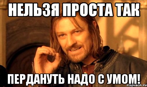 Нельзя проста так пердануть надо с умом!, Мем Нельзя просто так взять и (Боромир мем)