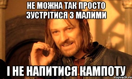 не можна так просто зустрітися з малими і не напитися кампоту, Мем Нельзя просто так взять и (Боромир мем)