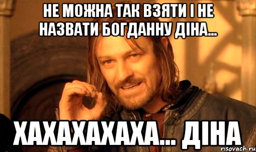 не можна так взяти і не назвати Богданну Діна... хахахахаха... діна, Мем Нельзя просто так взять и (Боромир мем)