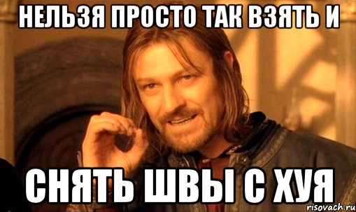 нельзя просто так взять и снять швы с хуя, Мем Нельзя просто так взять и (Боромир мем)