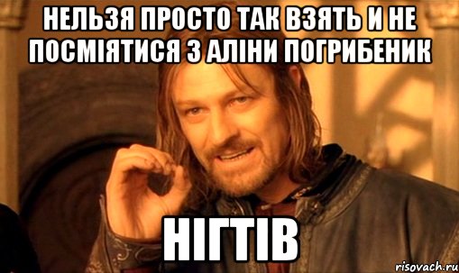 Нельзя просто так взять и не посміятися з аліни погрибеник нігтів, Мем Нельзя просто так взять и (Боромир мем)