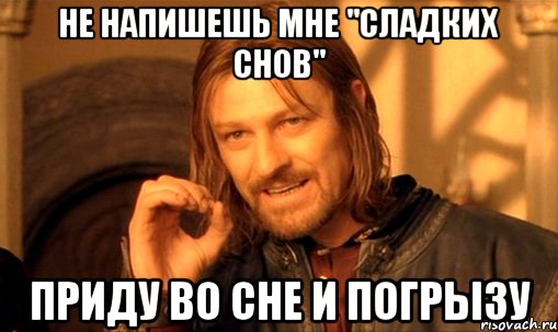 не напишешь мне "сладких снов" приду во сне и погрызу, Мем Нельзя просто так взять и (Боромир мем)