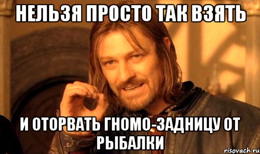 Нельзя просто так взять и оторвать гномо-задницу от рыбалки, Мем Нельзя просто так взять и (Боромир мем)