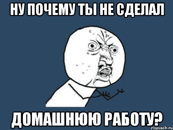 ну почему ты не сделал домашнюю работу?, Мем Ну почему