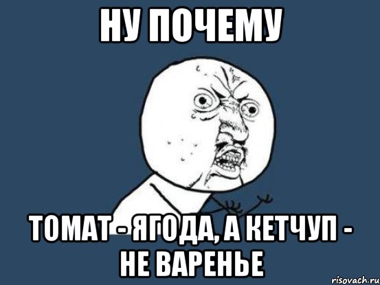 ну почему томат - ягода, а кетчуп - не варенье, Мем Ну почему