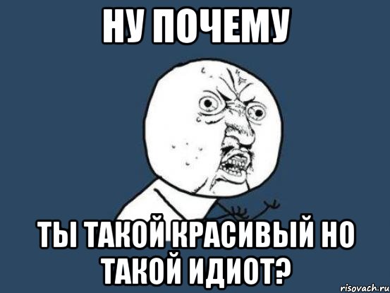 ну почему ты такой красивый но такой идиот?, Мем Ну почему