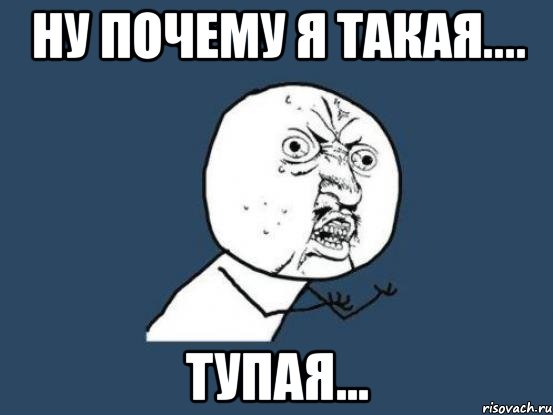 ну почему я такая.... тупая..., Мем Ну почему