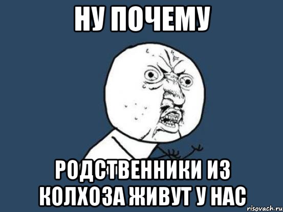 Ну почему Родственники из колхоза живут у нас, Мем Ну почему