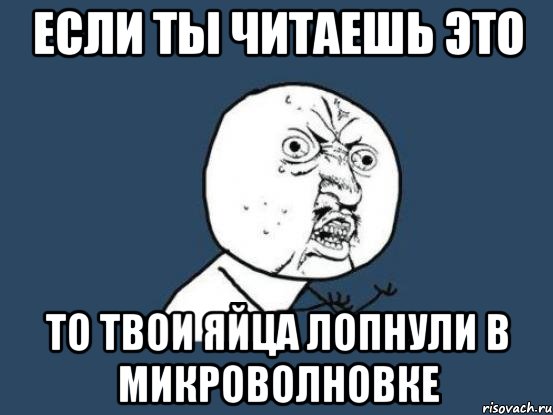 если ты читаешь это то твои яйца лопнули в микроволновке, Мем Ну почему