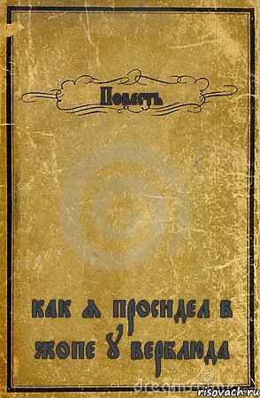 Повесть как я просидел в жопе у верблюда, Комикс обложка книги