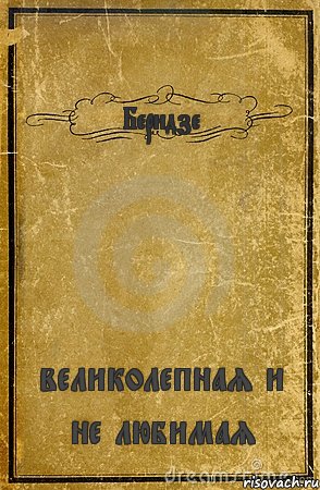 Беридзе великолепная и не любимая, Комикс обложка книги