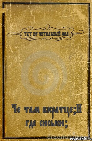 ТУТ НЕ ЧИТАЛЬНЫЙ ЗАЛ! Че там вкратце?И где сиськи?, Комикс обложка книги