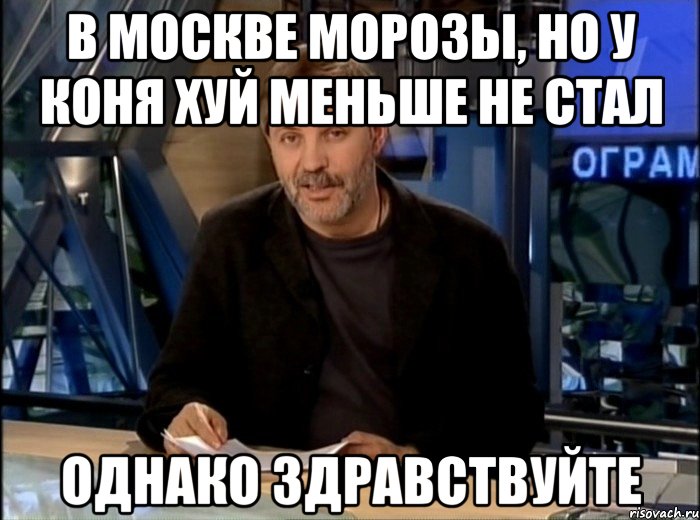 в москве морозы, но у коня хуй меньше не стал однако здравствуйте, Мем Однако Здравствуйте