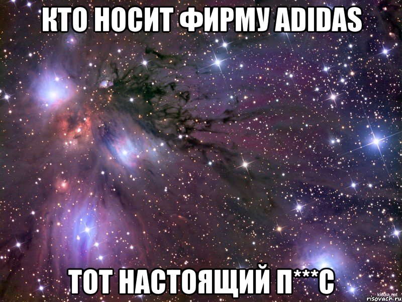 кто носит фирму adidas тот настоящий п***с, Мем Космос