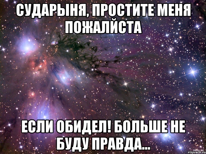 сударыня, простите меня пожалйста если обидел! больше не буду правда..., Мем Космос