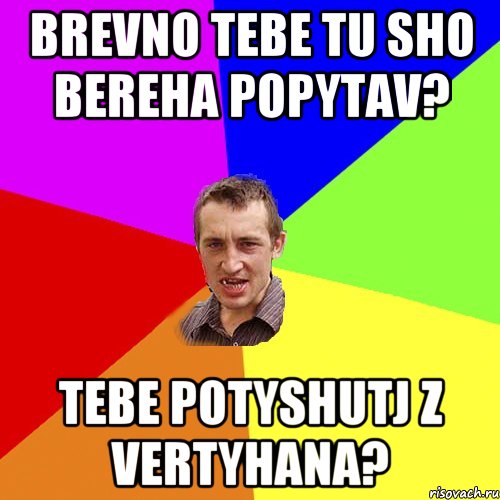 brevno tebe tu sho bereha popytav? tebe potyshutj z vertyhana?, Мем Чоткий паца