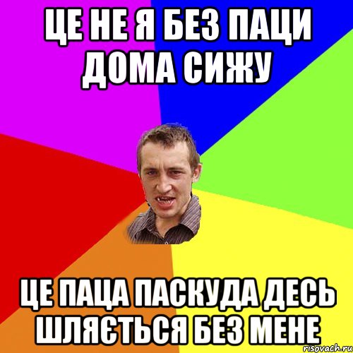 Це не я без паци дома сижу Це паца паскуда десь шляється без мене, Мем Чоткий паца