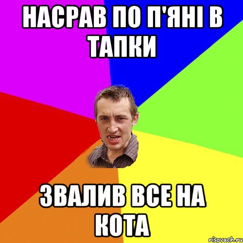 Насрав по п'яні в тапки Звалив все на кота, Мем Чоткий паца