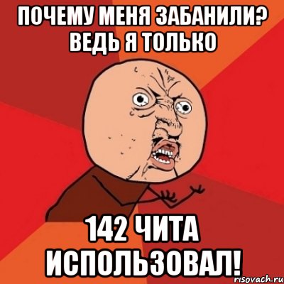 Почему меня забанили? ведь я только 142 чита использовал!, Мем Почему