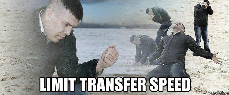  Limit transfer speed, Мем Мужик сыпет песок на пляже