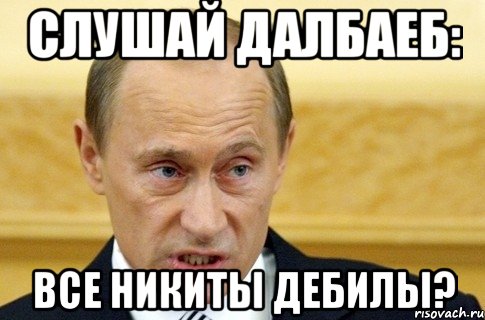 слушай далбаеб: все никиты дебилы?, Мем путин