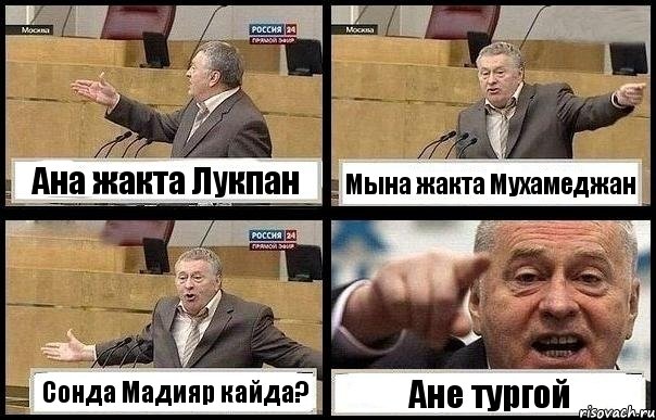 Ана жакта Лукпан Мына жакта Мухамеджан Сонда Мадияр кайда? Ане тургой, Комикс с Жириновским