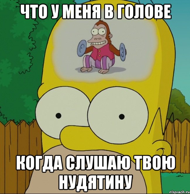 Что у меня в голове когда слушаю твою нудятину, Мем  Гомер Симпсон