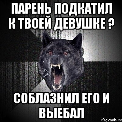 Парень подкатил к твоей девушке ? Соблазнил его и выебал, Мем Сумасшедший волк