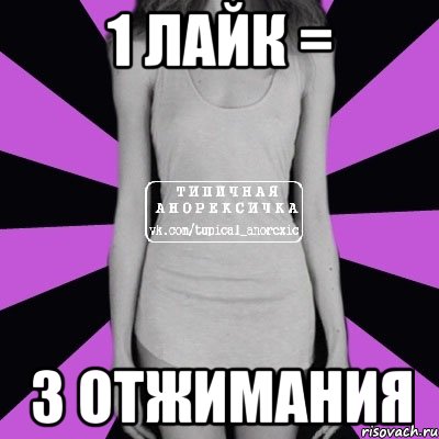 1 лайк = 3 отжимания, Мем Типичная анорексичка